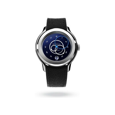 BeauBleu Ecce Smalt watch with black grained strap