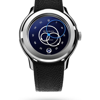 Montre BeauBleu Ecce Smalt bracelet noir grainé