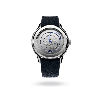 BeauBleu Ecce Vesperal watch with blue grained strap