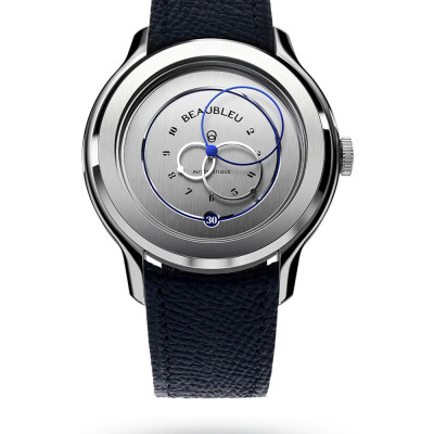 Montre BeauBleu Ecce Vesperal bracelet bleu grainé