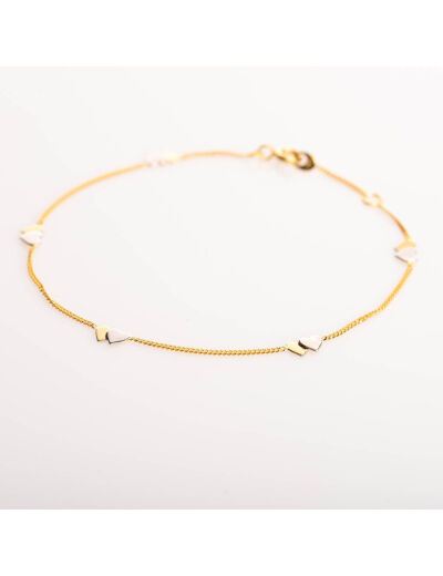 Bracelet Maison Ballet by Scarlett cœurs en or blanc et or jaune