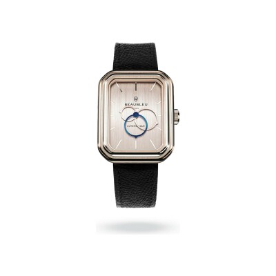 Montre BeauBleu Ecce Figura Sienna bracelet noir grainé