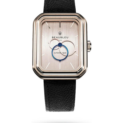 Montre BeauBleu Ecce Figura Sienna bracelet noir grainé