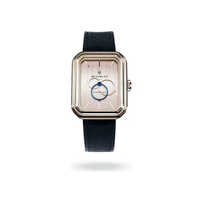 Montre BeauBleu Ecce Figura Sienna bracelet bleu grainé