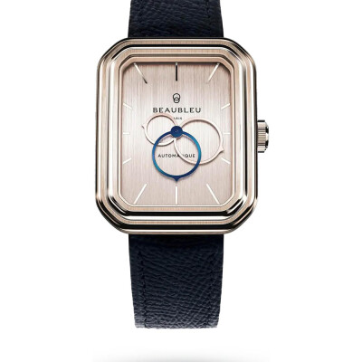 Montre BeauBleu Ecce Figura Sienna bracelet bleu grainé