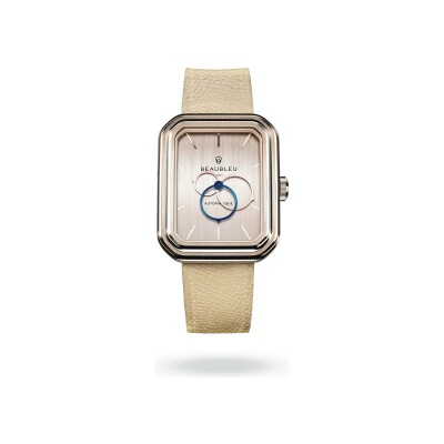 Montre BeauBleu Ecce Figura Sienna bracelet crème grainé