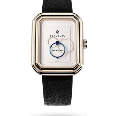 Montre BeauBleu Ecce Figura Lys bracelet noir grainé