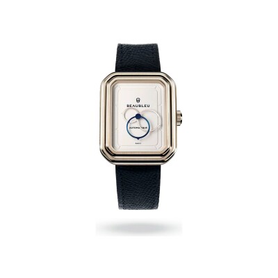 Montre BeauBleu Ecce Figura Lys bracelet bleu grainé