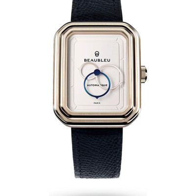 Montre BeauBleu Ecce Figura Lys bracelet bleu grainé