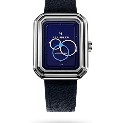 Montre BeauBleu Ecce Figura Smalt bracelet bleu grainé