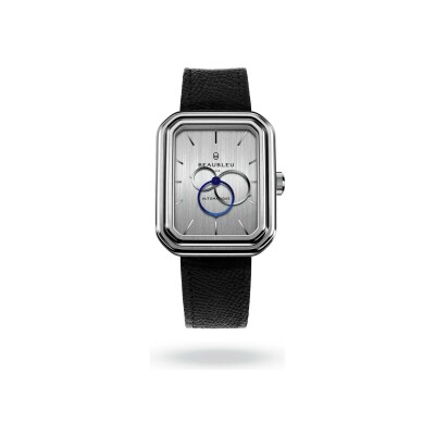 Montre BeauBleu Ecce Figura Vesperal bracelet noir grainé