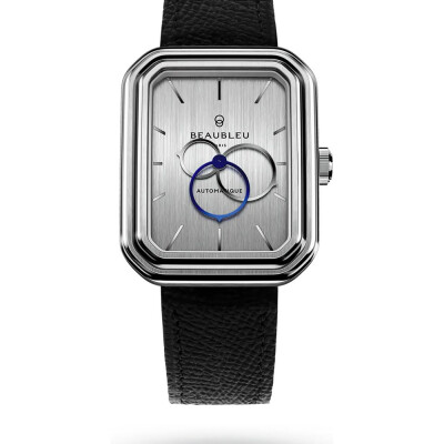 Montre BeauBleu Ecce Figura Vesperal bracelet noir grainé