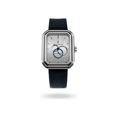 Montre BeauBleu Ecce Figura Vesperal bracelet bleu grainé