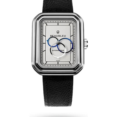 Montre BeauBleu Ecce Figura Alba bracelet noir grainé