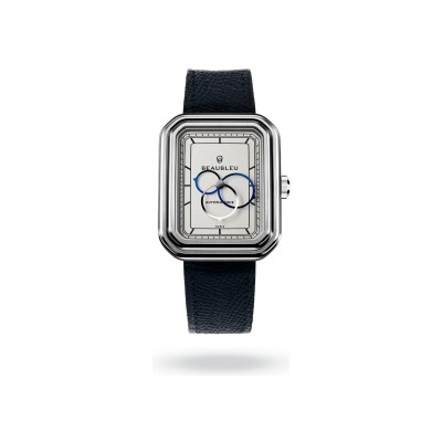 BeauBleu Ecce Figura Alba watch with black grained strap