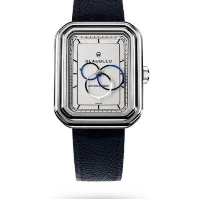 Montre BeauBleu Ecce Figura Alba bracelet bleu grainé