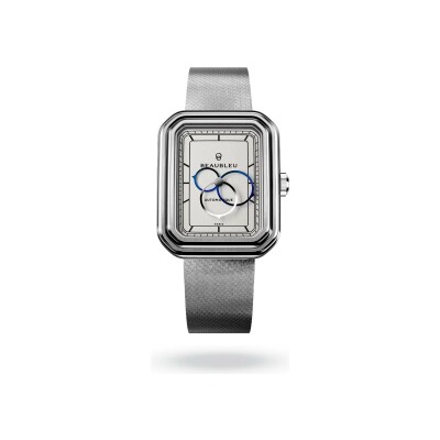 BeauBleu Ecce Figura Alba watch with blue grained strap
