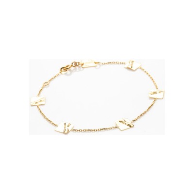 Bracelet Maison Ballet by Scarlett carrés froissés en or jaune 9 carats
