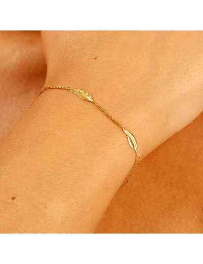 Bracelet Maison Ballet by Scarlett petites plumes en or jaune 9 carats