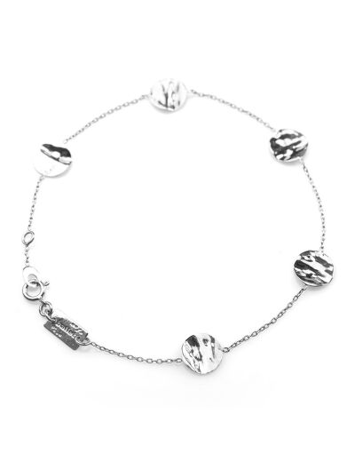 Bracelet Maison Ballet by Scarlett ronds froissés en or blanc