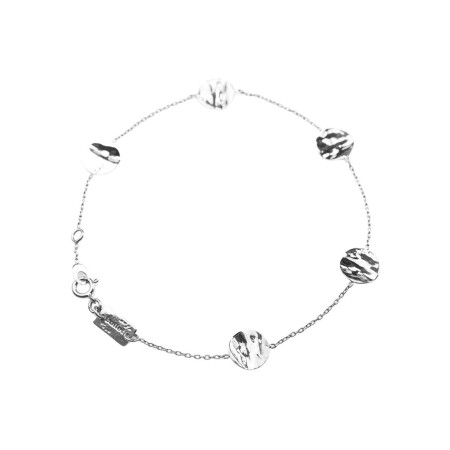 Bracelet Maison Ballet by Scarlett ronds froissés en or blanc