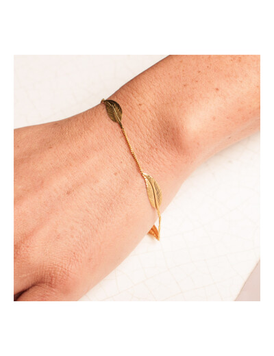 Bracelet Maison Ballet by Scarlett plumes en or jaune 9 carats