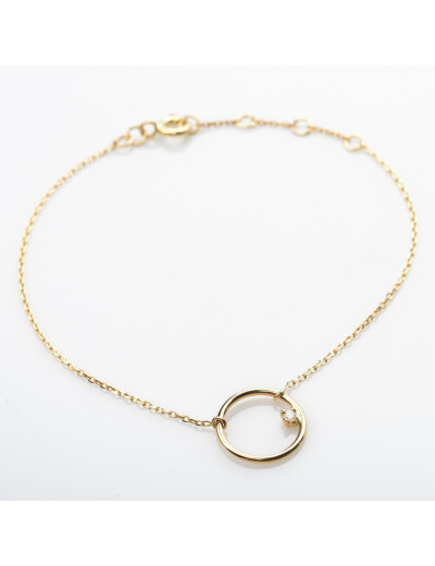 Bracelet Maison Ballet by Scarlett ajouré rond en or jaune 9 carats et diamant
