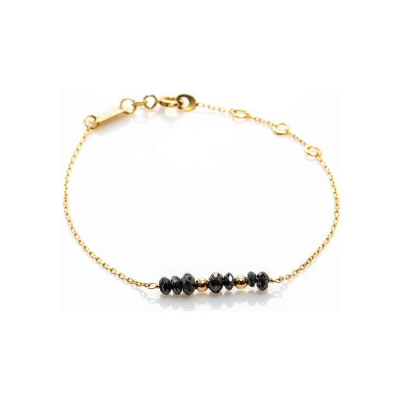 Bracelet Maison Ballet by Scarlett en or jaune et diamants noirs