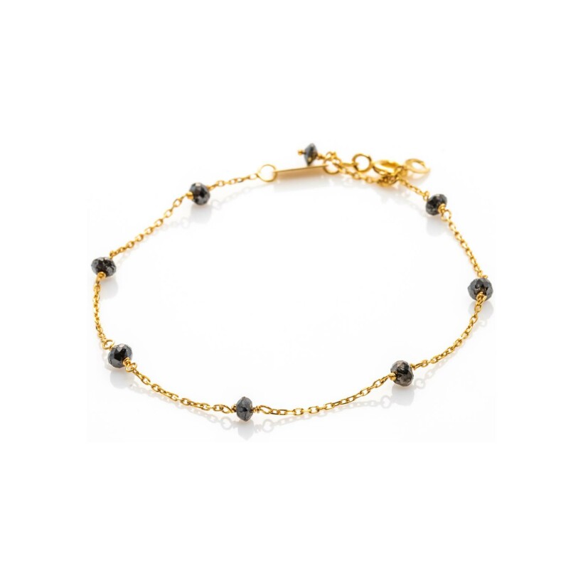 Bracelet Maison Ballet by Scarlett en or jaune et diamants noirs