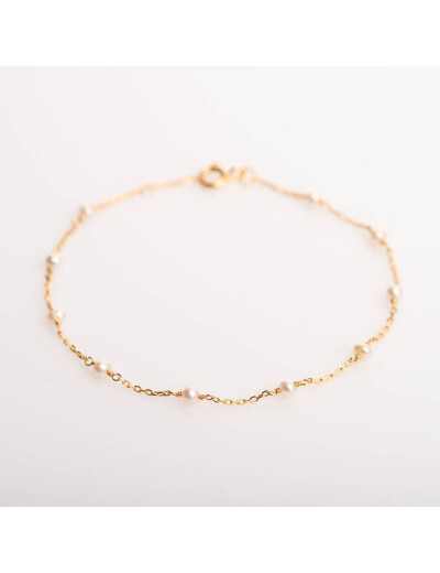 Bracelet Maison Ballet by Scarlett en or jaune 9 carats et perle