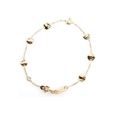 Bracelet Maison Ballet by Scarlett ronds froissés en or jaune