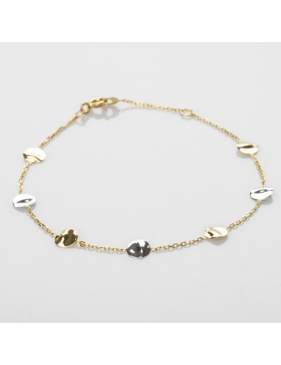 Bracelet Maison Ballet by Scarlett ronds froissés en or blanc 9 carats