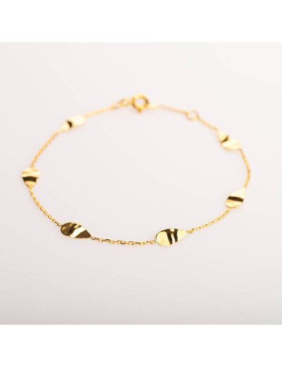 Bracelet Maison Ballet by Scarlett gouttes froissées en or jaune 9 carats