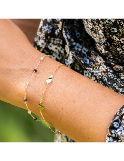 Bracelet Maison Ballet by Scarlett gouttes froissées en or jaune 9 carats