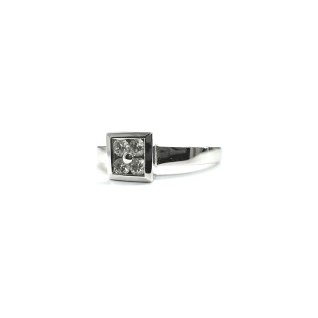 Bague Isabelle Barrier en or blanc et diamants de 0.15ct, taille 56