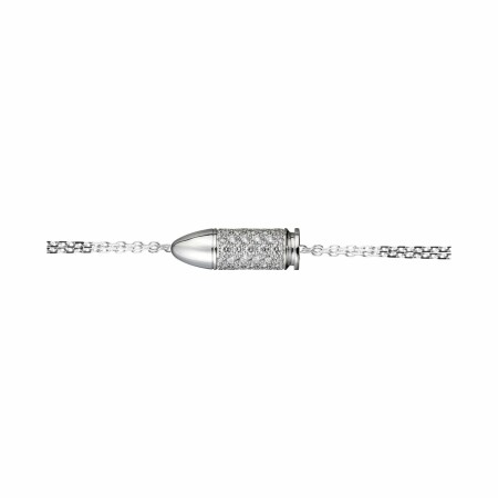 Akillis chain Bang Bang bracelet, white gold, diamond pave