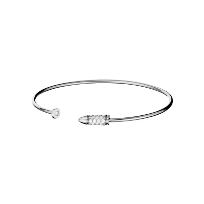 Bracelet jonc Akillis Mini Bang Bang en or blanc et diamant
