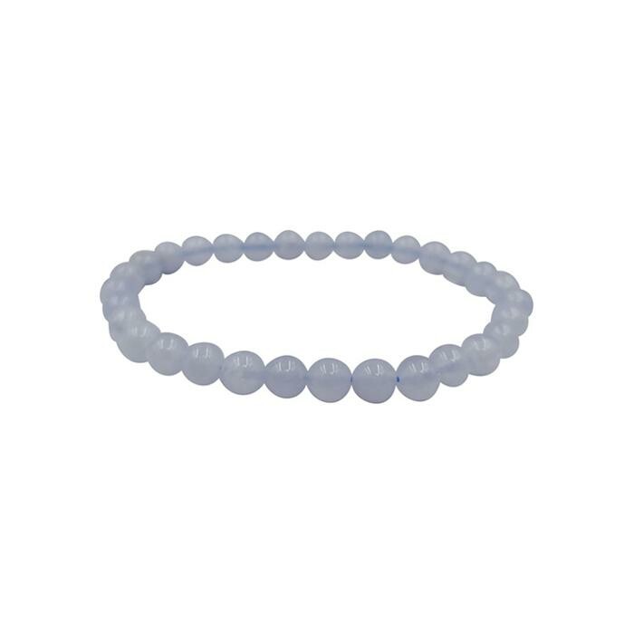 Bracelet Minerama perles en calcédoines, 4mm