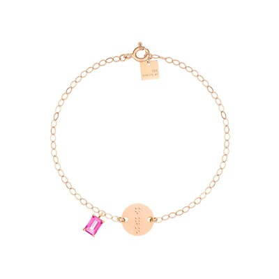 Bracelet GINETTE NY BRAILLE en or rose et topaze