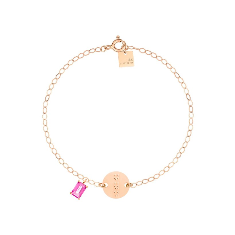 GINETTE NY BRAILLE bracelet, rose gold and topaz