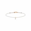 Bracelet sur cordon La Brune & La Blonde BB gris en or rose et diamant de 0.07ct