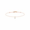 Bracelet sur cordon La Brune & La Blonde BB nude en or rose et diamant de 0.07ct