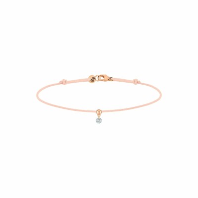 Bracelet sur cordon La Brune & La Blonde BB nude en or rose et diamant de 0.07ct