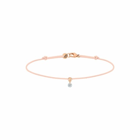 Bracelet sur cordon La Brune & La Blonde BB nude en or rose et diamant de 0.07ct