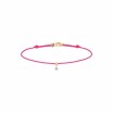 Bracelet sur cordon La Brune & La Blonde BB rose fluo en or rose et diamant de 0.07ct