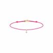 Bracelet sur cordon La Brune & La Blonde BB rose fluo en or rose et diamant de 0.07ct