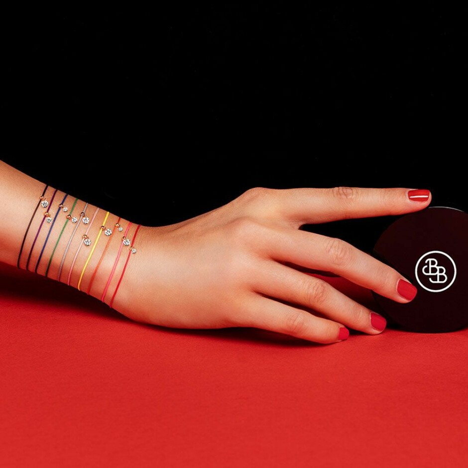 Bracelet La Brune & La Blonde BB rouge en or rose et diamant de 0.07ct