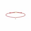 Bracelet sur cordon La Brune & La Blonde BB rouge en or rose et diamant de 0.10ct