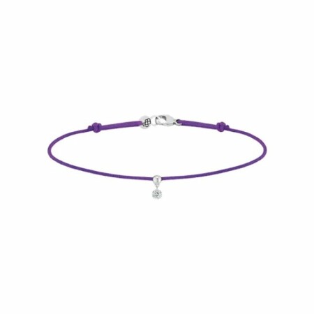 La Brune & La Blonde BB purple cord bracelet, white gold and 0.07ct diamond