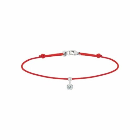 La Brune & La Blonde BB red cord bracelet, white gold and 0.15ct diamond